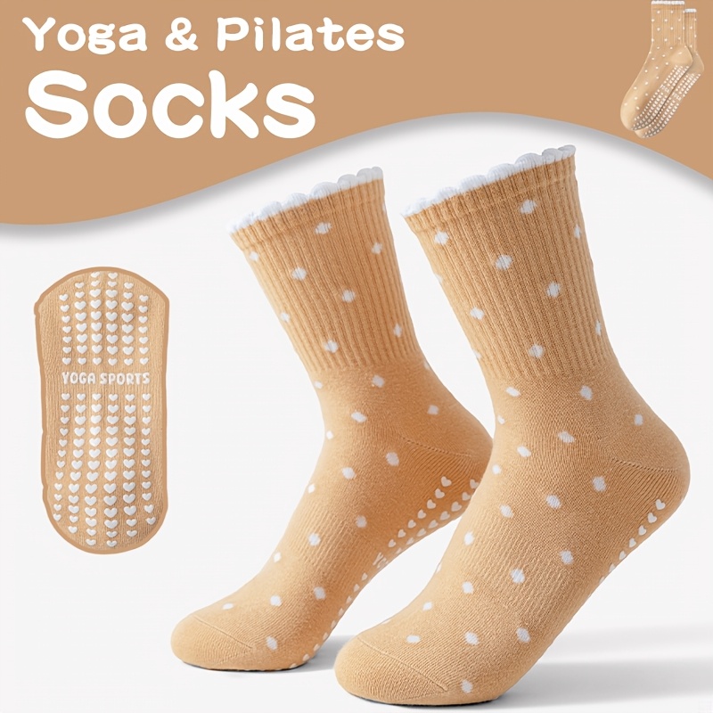 Medias Para Pilates Y Yoga - Damskie brązowe skarpety do jogi, w